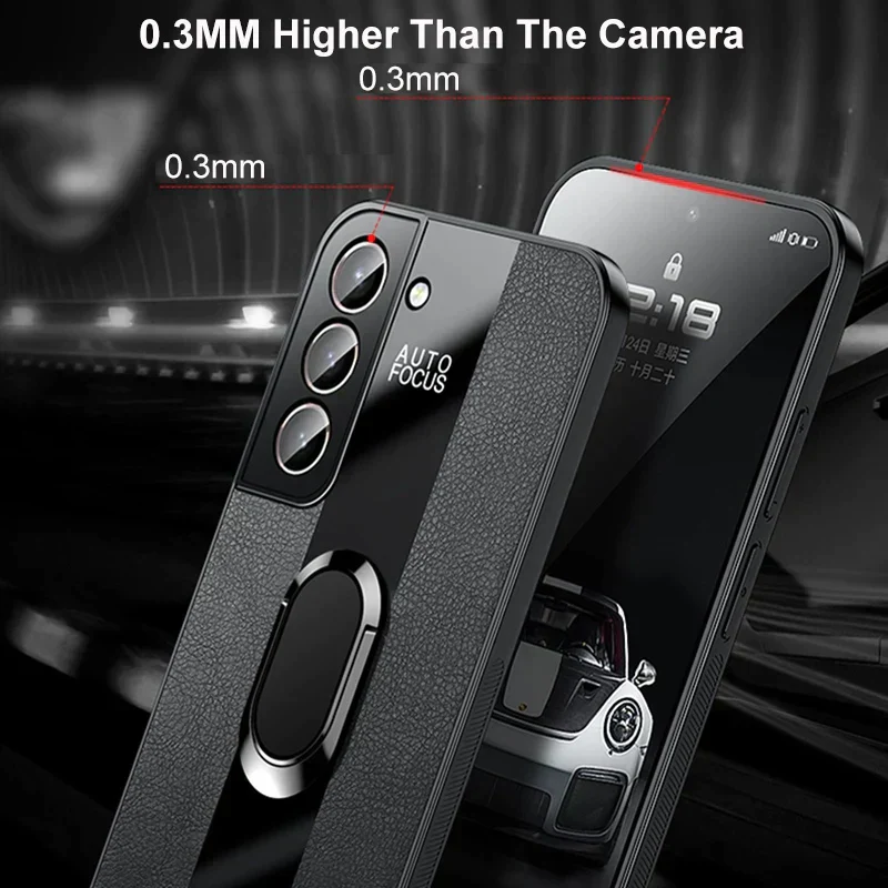 Samsung Galaxy S23 FE 5G Premium Leather AutoFocus Ring Case - Image 5