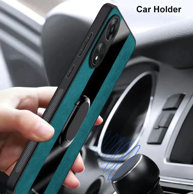 Oppo Reno 10 5G Premium Leather AutoFocus Ring Case - Image 4