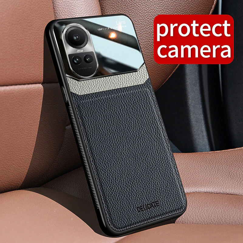 Oppo Reno 10 5G Premium Leather Lens Protective Case - Image 4
