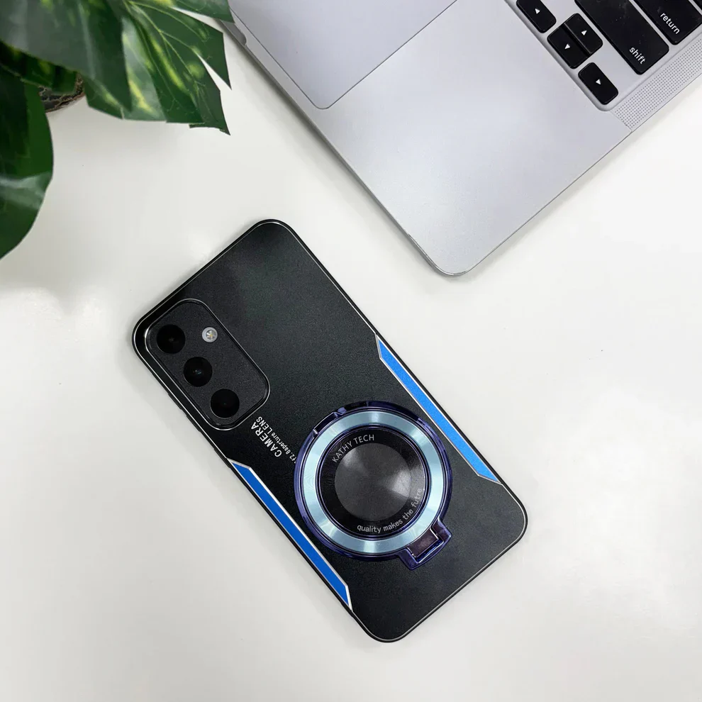 Samsung Galaxy A35 5G Original Luxury Aluminium Metal Magnifier Ring Stand Case - Image 7