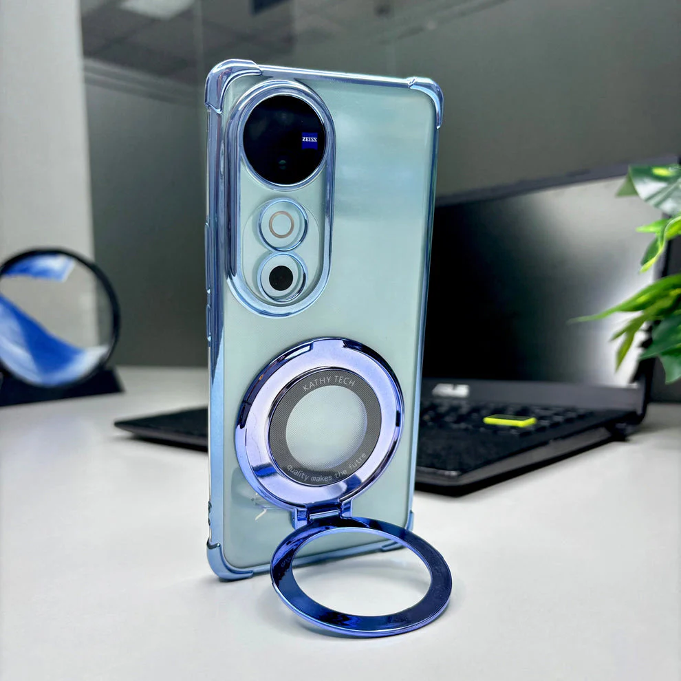 Vivo V40 Pro 5G Original Luxury Magnifier Ring Stand Shockproof Airbags Corner Case - Image 3