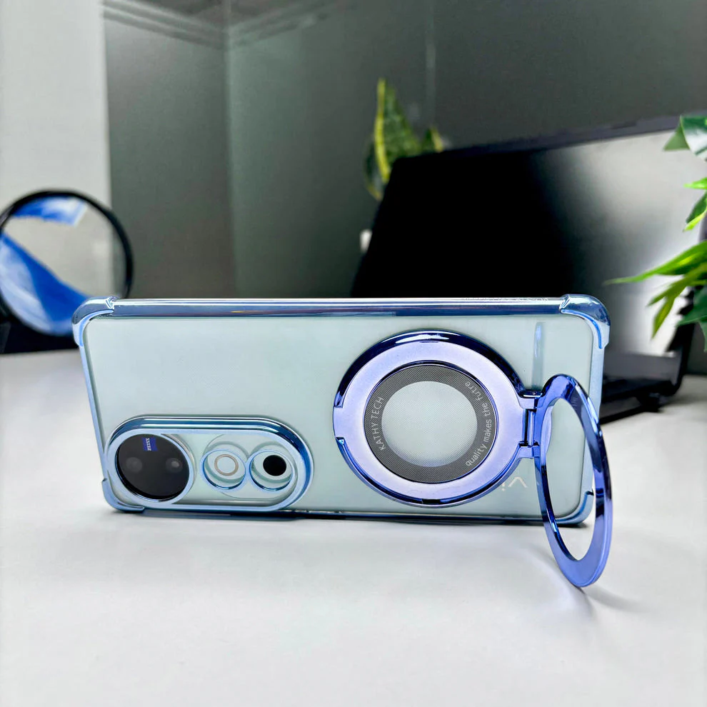 Vivo V40 Pro 5G Original Luxury Magnifier Ring Stand Shockproof Airbags Corner Case - Image 6