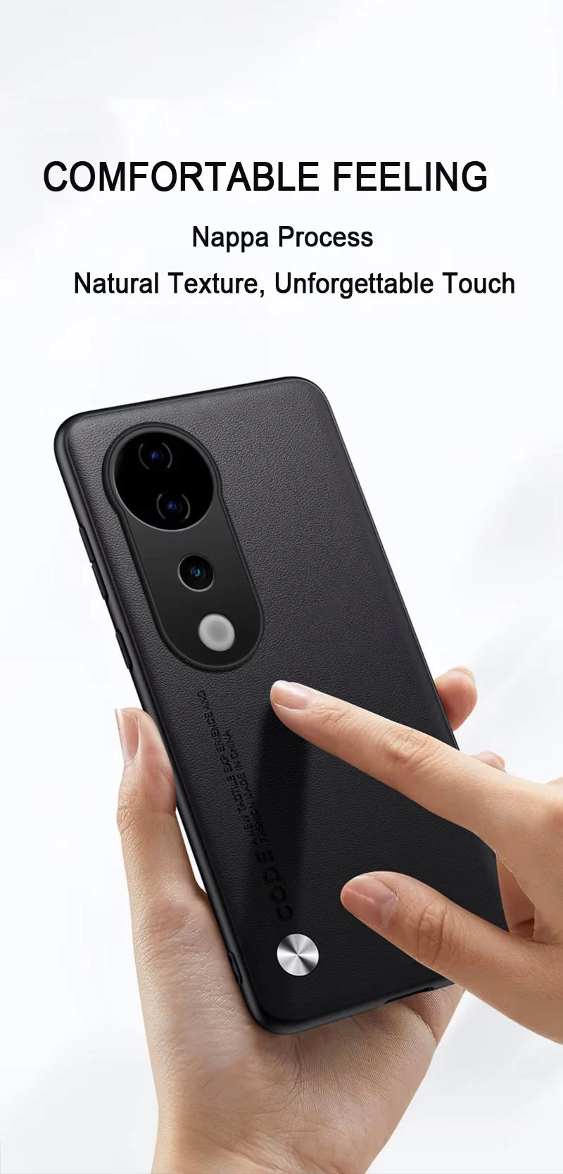 Vivo V40 Pro 5G Soft Vegan Leather Grain Protective Back Case - Image 3