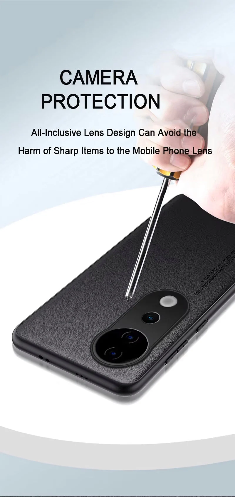 Vivo V40 Pro 5G Soft Vegan Leather Grain Protective Back Case - Image 4